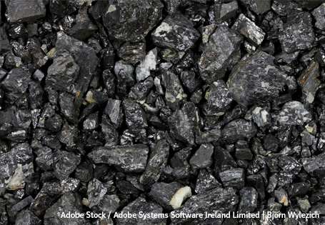 Coltan Abbildung des schwarzen Rohstoffes Coltan