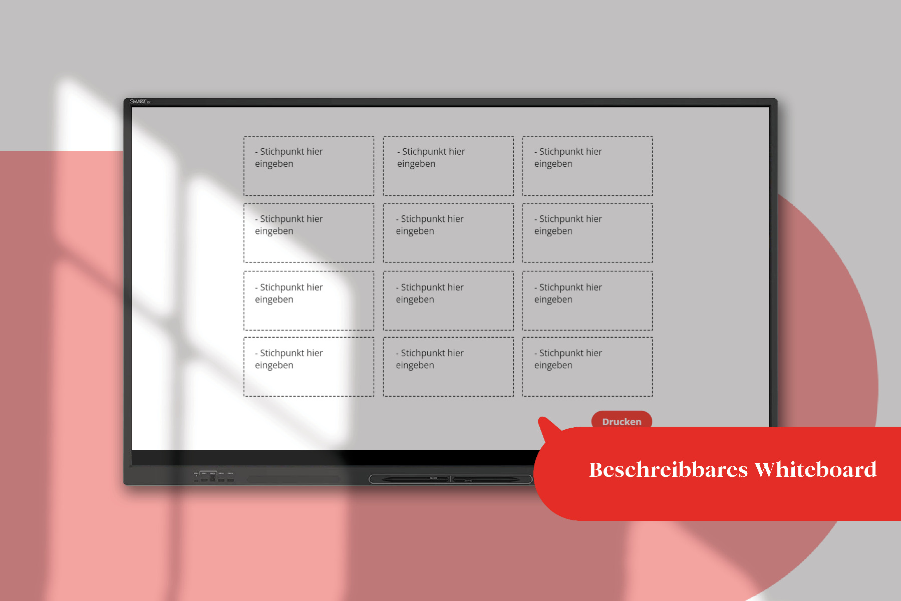 Beschreibbares Whiteboard innerhalb des teachkits