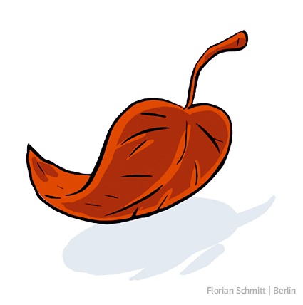rotes Herbstblatt fallend