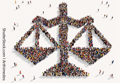 Beitragsbild Beutelsbacher Konsens: Waage aus Menschen